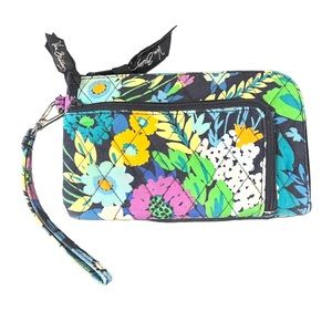 Vera Bradley Wristlet Midnight Blues Large 2 Pocket